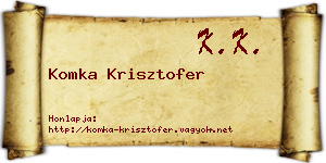 Komka Krisztofer névjegykártya